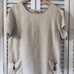 Modern Boho Linen Shift Dress